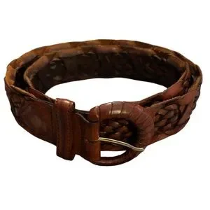 Harold’s Italian Leather Braided Belt, S Harolds Italy leather braided belt 1 1/2 in wide fits 33 to  main image 3